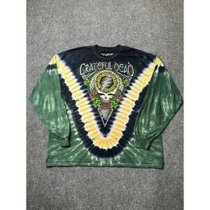 Mens Grateful Dead Liquid Blue Tie-Dye Celtic Skull Long Sleeve 2011, Size 2XL